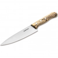 Кухонный шеф-нож Boker Tenera Chef’s Medium Ice Beech, 158 мм, сталь С75, рукоять белый бук купить в Великом Новгороде