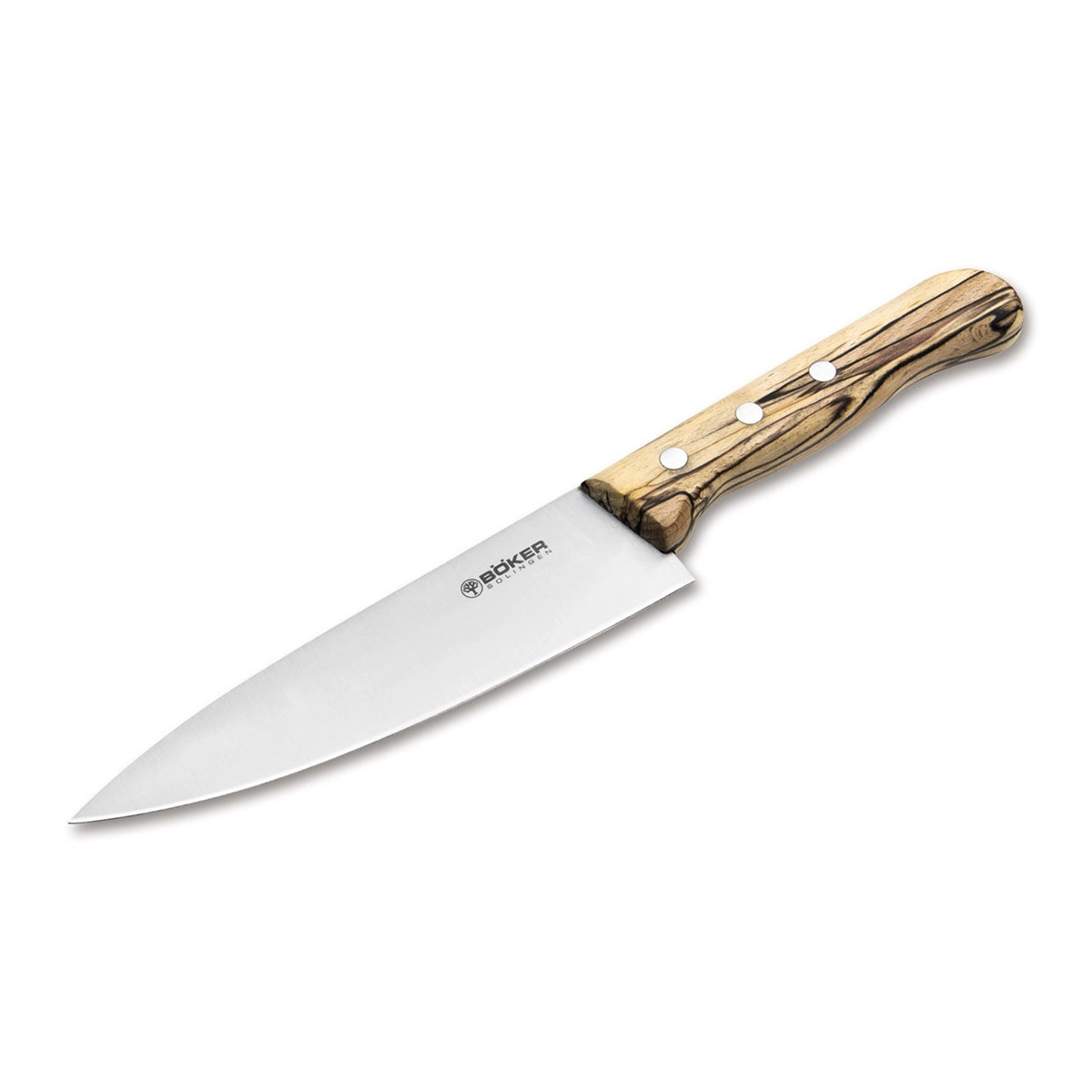 Кухонный шеф-нож Boker Tenera Chef's Medium Ice Beech, 158 мм, сталь С75, рукоять белый бук