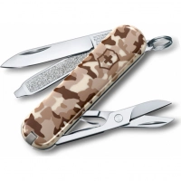 Нож перочинный Victorinox CLASSIC, сталь X55CrMo14, рукоять Cellidor®, песочный камуфляж купить в Великом Новгороде