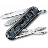 Нож перочинный Victorinox  Classic, сталь X55CrMo14, рукоять Cellidor®, синий камуфляж купить в Великом Новгороде