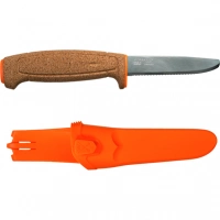 Нож с фиксированным лезвием Morakniv Floating Serrated Knife, сталь Sandvik 12C27, рукоять пробковая купить в Великом Новгороде