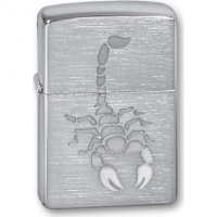 Зажигалка ZIPPO Scorpion Brushed Chrome, латунь с никеле-хром.покрыт., серебр., матов., 36х56х12 мм купить в Великом Новгороде